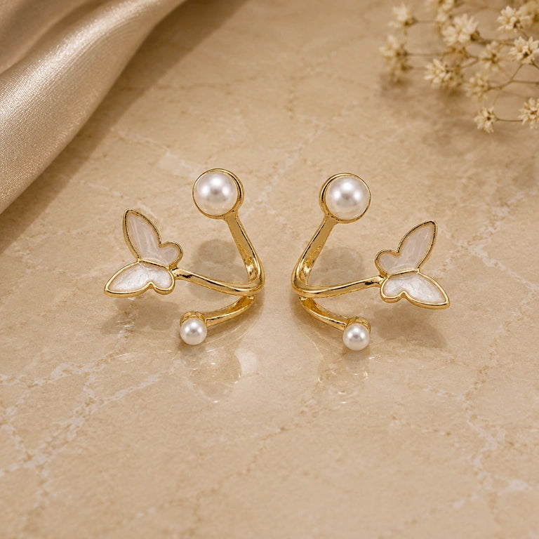 Mariposa Pearl Arc Earrings