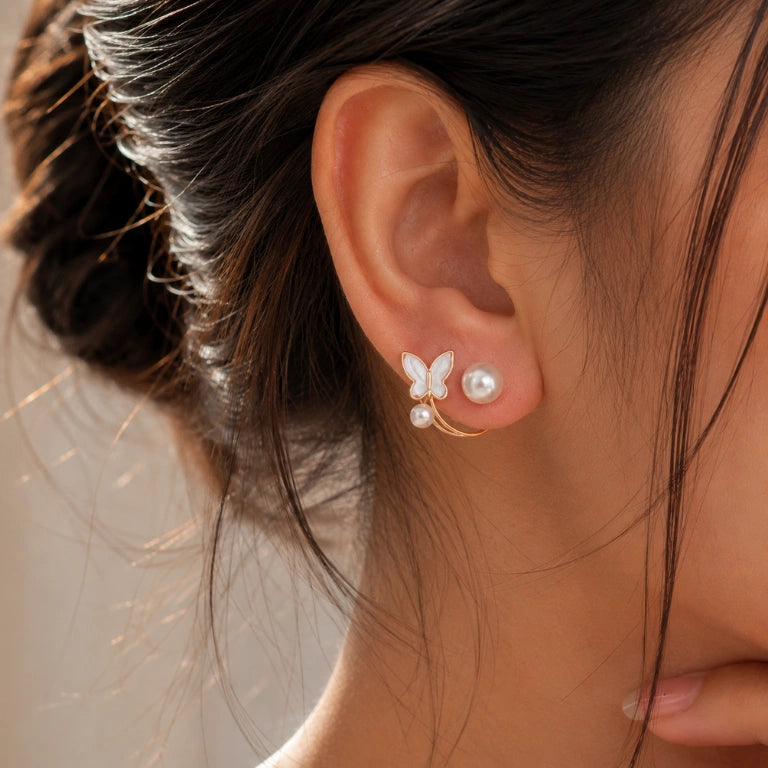 Mariposa Pearl Arc Earrings