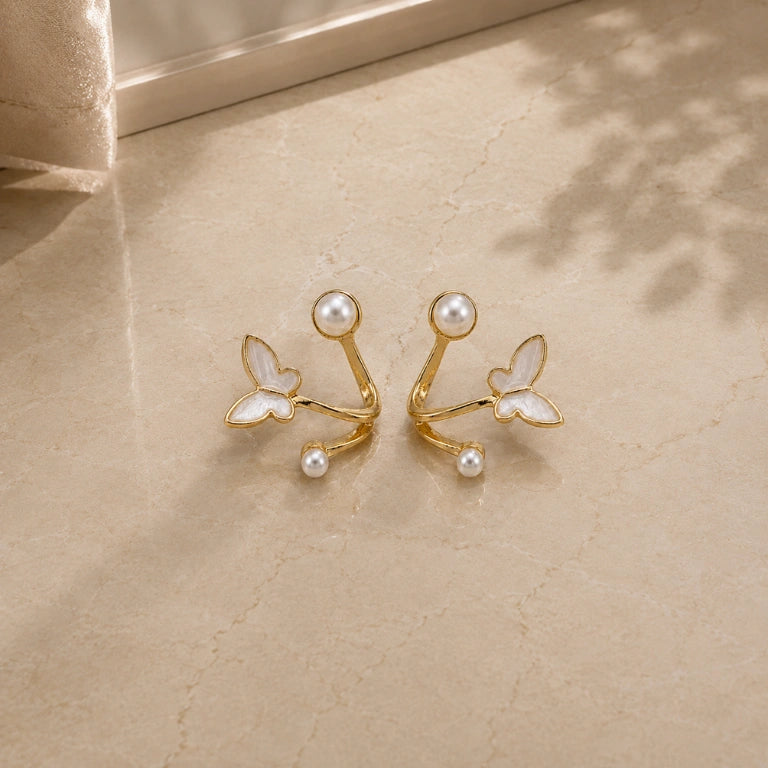 Mariposa Pearl Arc Earrings