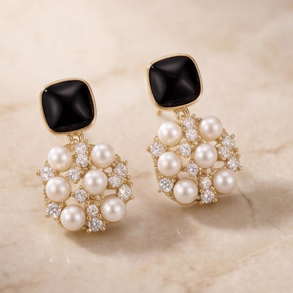 Midnight Pearl Cluster Drops