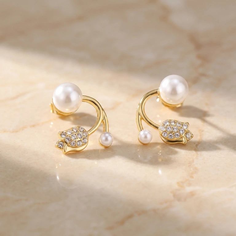 Pearl Orbit Wrap Earrings