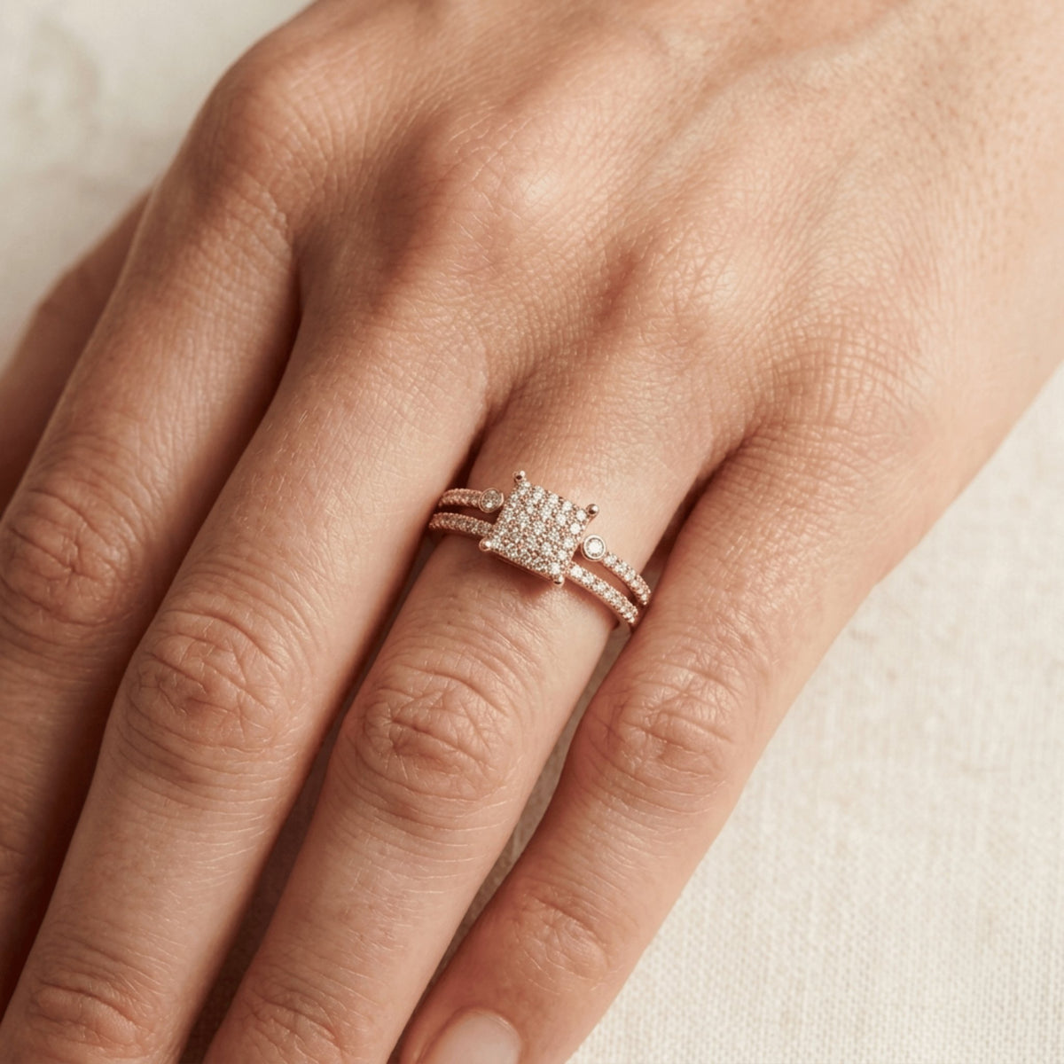 The Rose Gold Sparkling Embrace Ring
