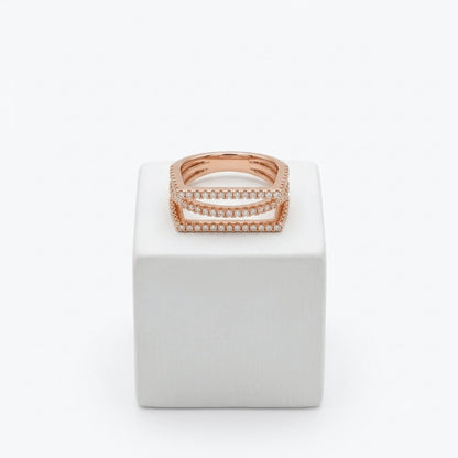 The Rose Gold Layered Sparkle Ring