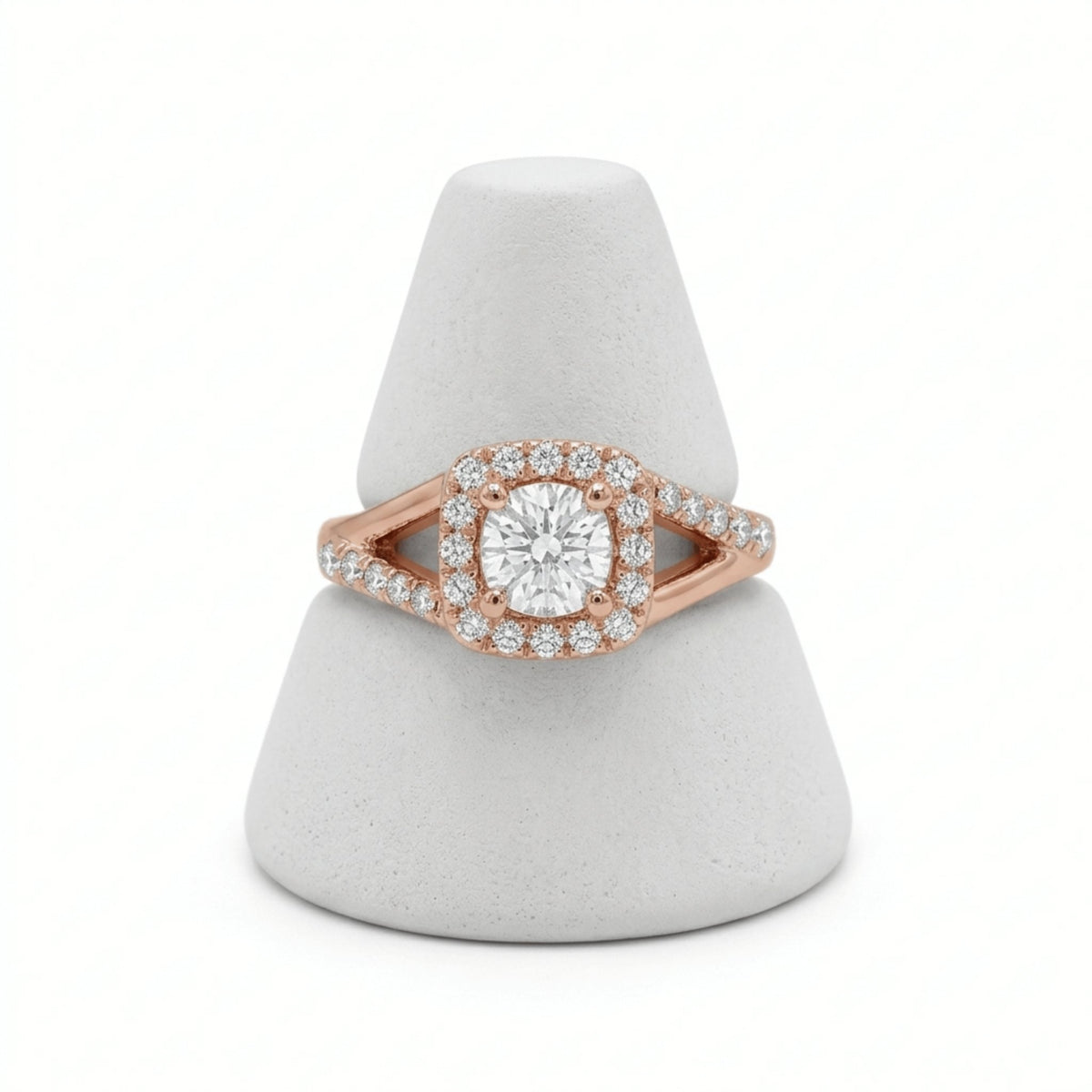 The Rose Gold Halo Radiance Ring