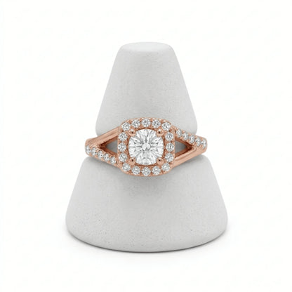 The Rose Gold Halo Radiance Ring