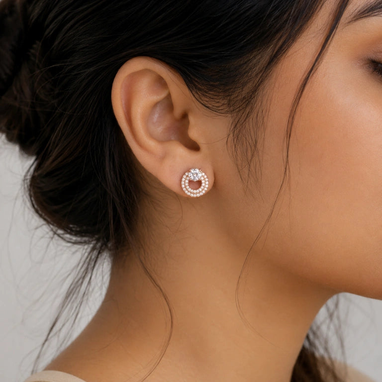 Rose Gold Circular Stud