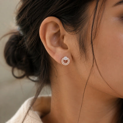 Rose Gold Circular Stud
