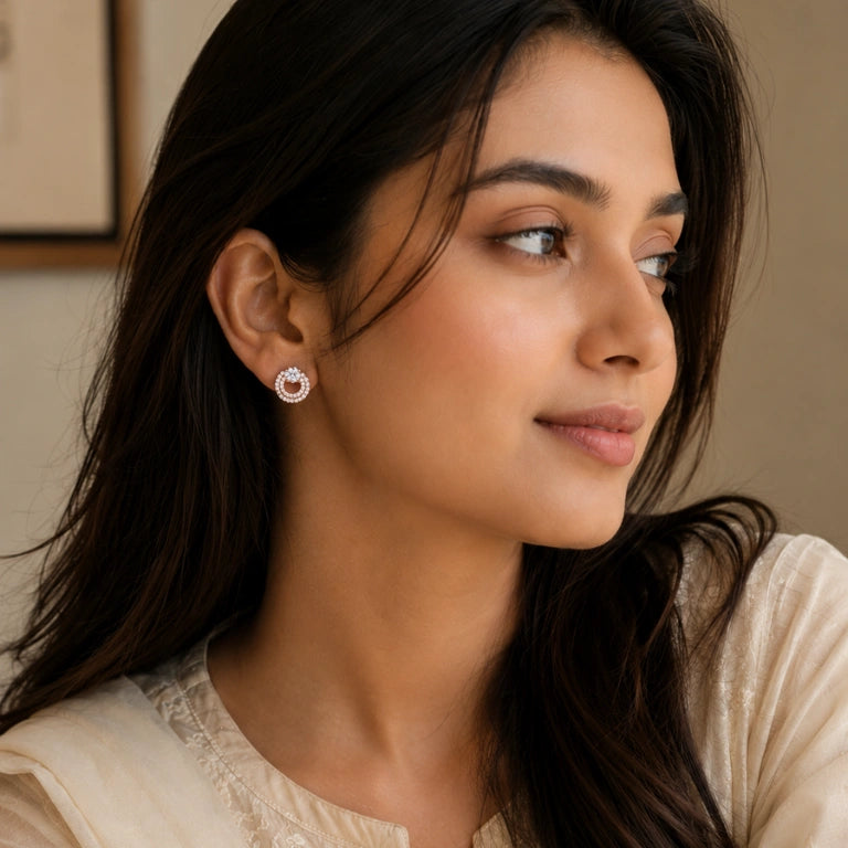 Rose Gold Circular Stud