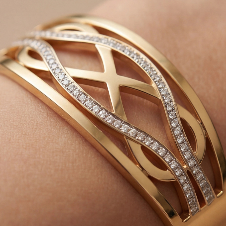 Serpentine Infinity Anti Tarnishing Gold Cuffs