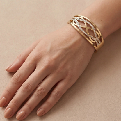 Serpentine Infinity Anti Tarnishing Gold Cuffs