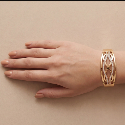 Serpentine Infinity Anti Tarnishing Gold Cuffs