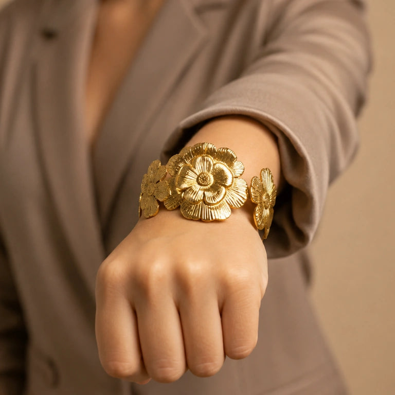 The Gilded Bloom Anti-Tarnish Cuff