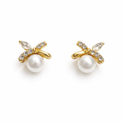Ethereal Ribbon Pearl Artisan Studs