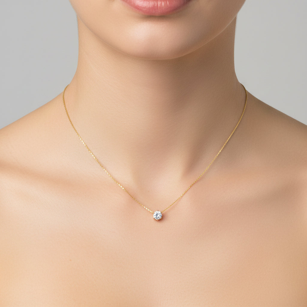 Aura Solitaire Anti-Tarnish Necklace