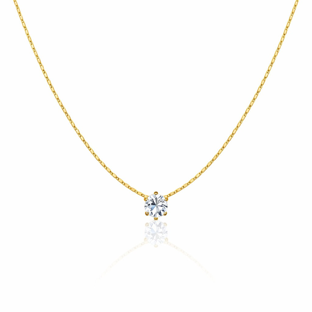 Aura Solitaire Anti-Tarnish Necklace