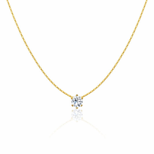 Aura Solitaire Anti-Tarnish Necklace