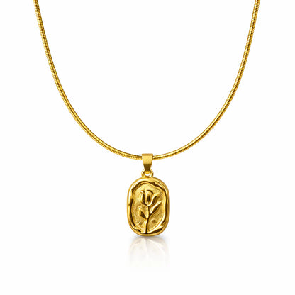 18K Gold Plated Rose Emblem Necklace