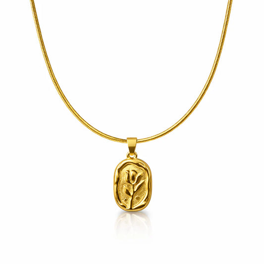 18K Gold Plated Rose Emblem Necklace