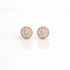 Rose Gold Diamond Halo Studs