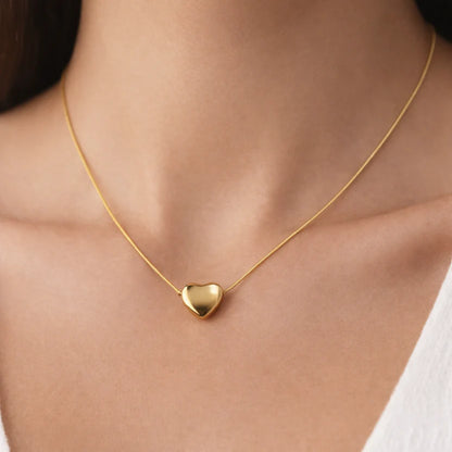 Anti-Tarnish Golden Heart Snake Chain