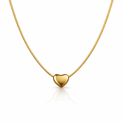 Anti-Tarnish Golden Heart Snake Chain