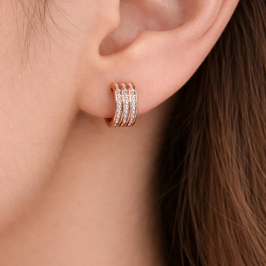 Elegant Rose Gold Huggie Hoops