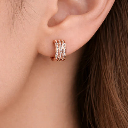 Elegant Rose Gold Huggie Hoops