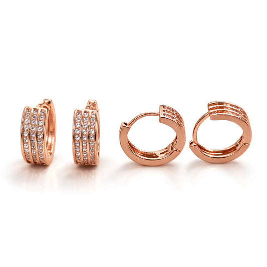 Elegant Rose Gold Huggie Hoops