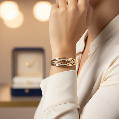 Serpentine Infinity Anti Tarnishing Gold Cuffs