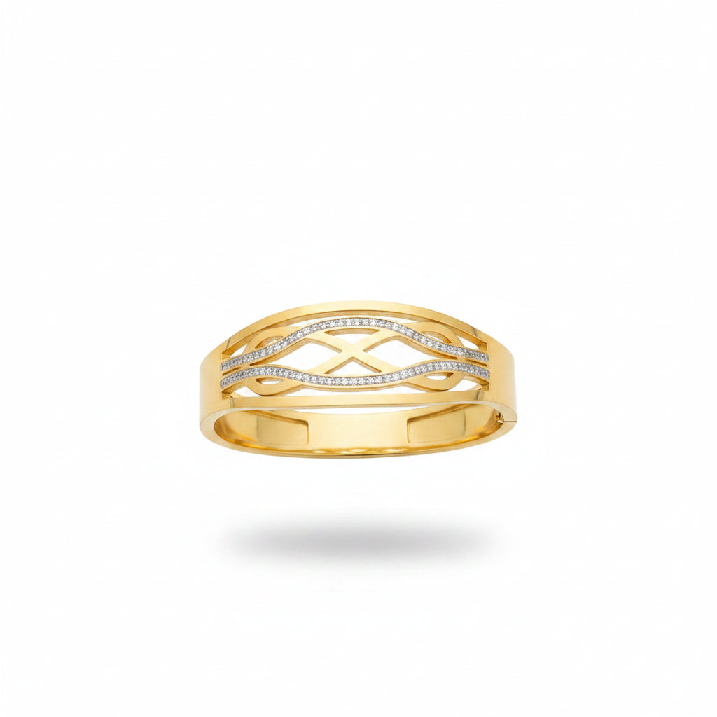 Serpentine Infinity Anti Tarnishing Gold Cuffs
