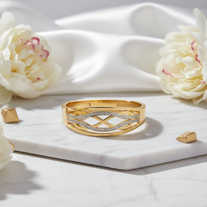 Serpentine Infinity Anti Tarnishing Gold Cuffs