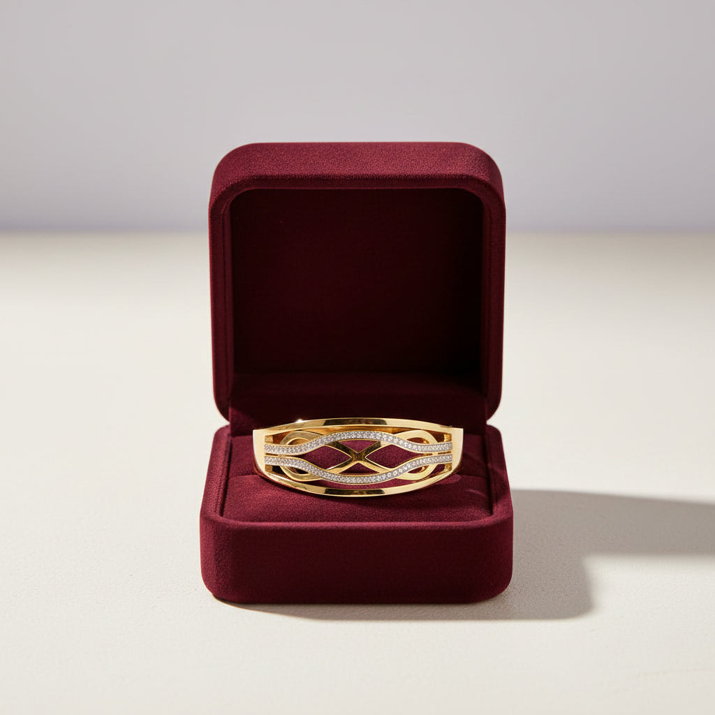 Serpentine Infinity Anti Tarnishing Gold Cuffs